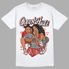 Fire Red 3s DopeSkill T-Shirt Queen Of Hustle Graphic - White 