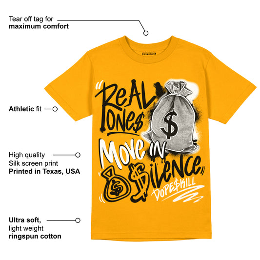Taxi Yellow Toe 1s DopeSkill Taxi T-shirt Real Ones Move In Silence Graphic