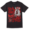 Fire Red 3s DopeSkill T-Shirt Real Ones Move In Silence Graphic - Black