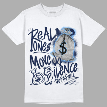 Georgetown 6s DopeSkill T-Shirt Real Ones Move In Silence Graphic - White 