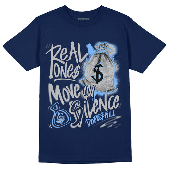 Georgetown 6s DopeSkill College Navy T-shirt Real Ones Move In Silence Graphic