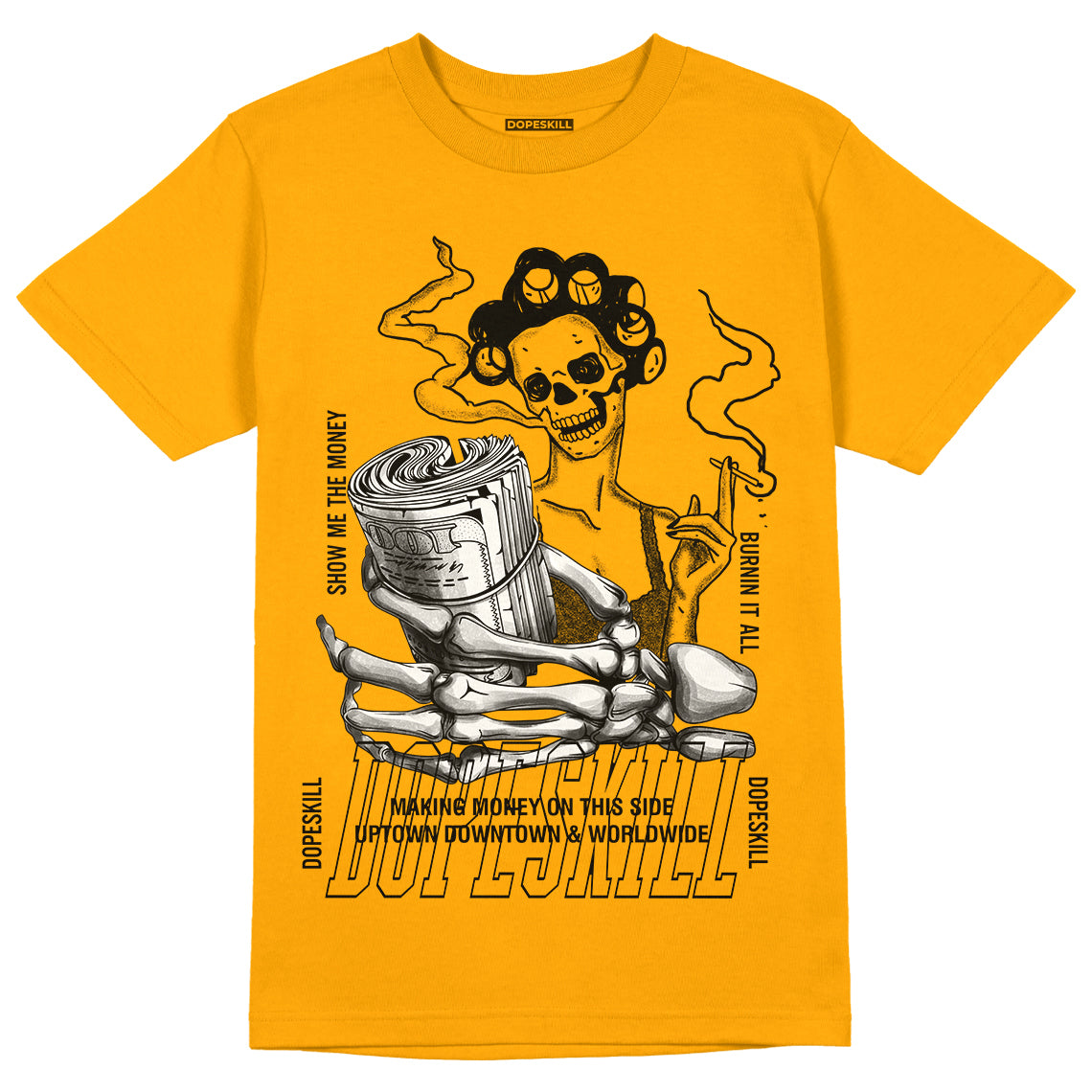 Taxi Yellow Toe 1s DopeSkill Taxi T-shirt Show Me The Money Graphic