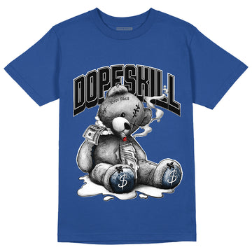 Jordan 13 Brave Blue DopeSkill Navy T-shirt Sick Bear Graphic