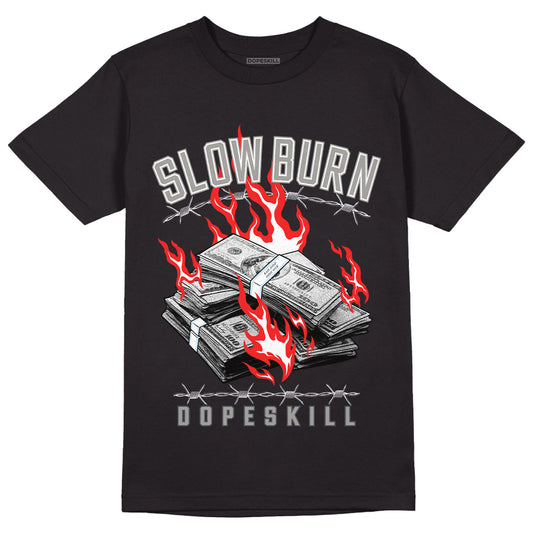 Jordan 11 Cool Grey DopeSkill T-Shirt Slow Burn Graphic, hiphop tees, grey graphic tees, sneakers match shirt - Black