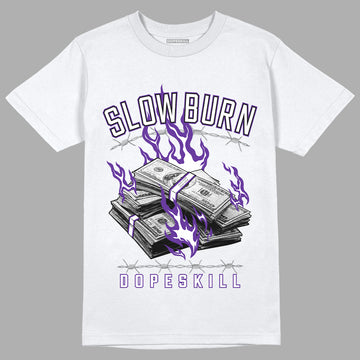 Jordan 3 Dark Iris DopeSkill T-Shirt Slow Burn Graphic - White 