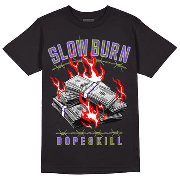 Jordan 4 Canyon Purple DopeSkill T-Shirt Slow Burn Graphic - Black