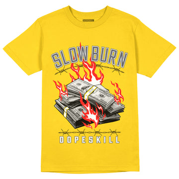 AJ 4 Lightning DopeSkill Tour Yellow T-shirt Slow Burn Graphic