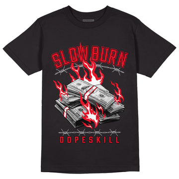 AJ 4 Red Thunder DopeSkill T-shirt Slow Burn Graphic