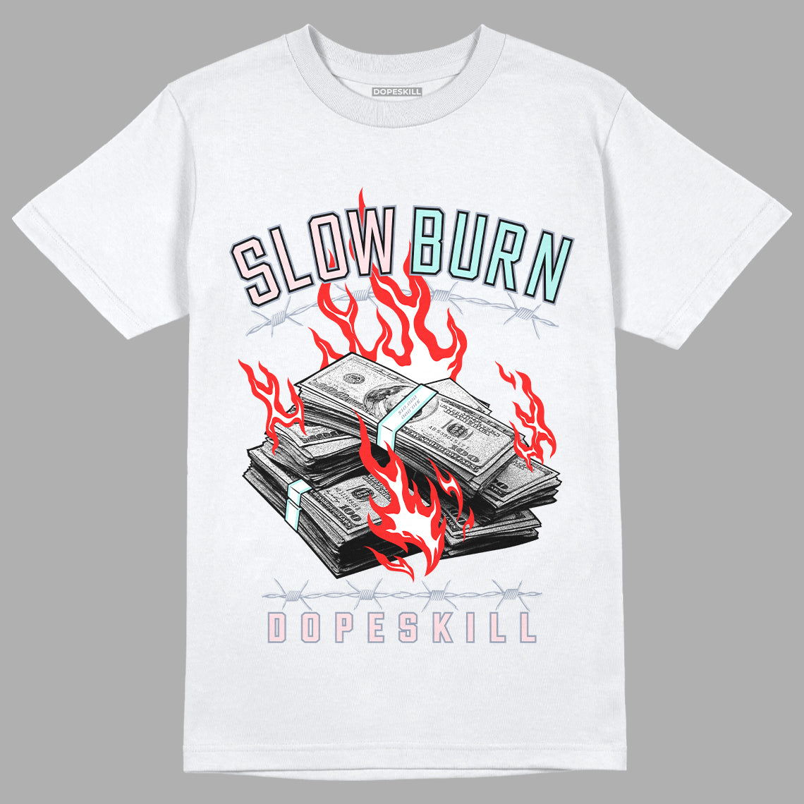 Jordan 5 Easter DopeSkill T-Shirt Slow Burn Graphic - White