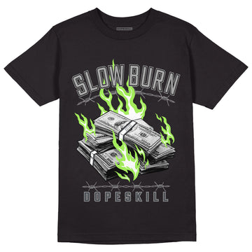 Jordan 5 Green Bean DopeSkill T-Shirt Slow Burn Graphic - Black 