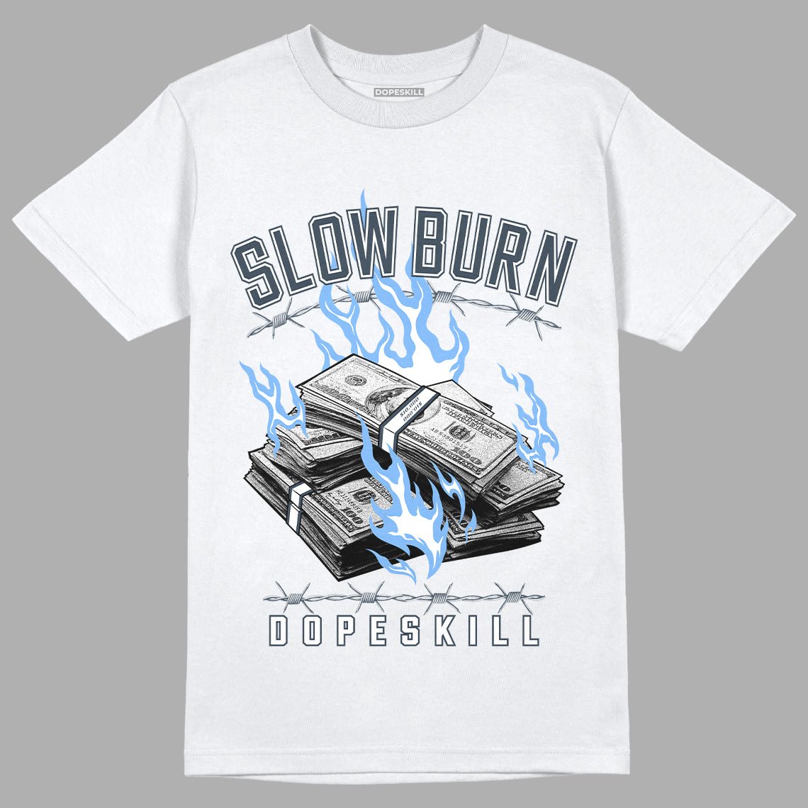 Jordan 6 Midnight Navy DopeSkill White T-Shirt Slow Burn Graphic