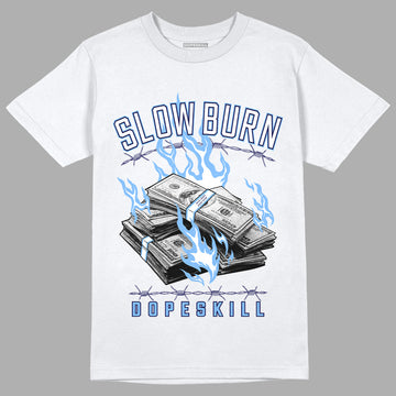 Jordan 6 UNC DopeSkill T-Shirt Slow Burn Graphic - White 