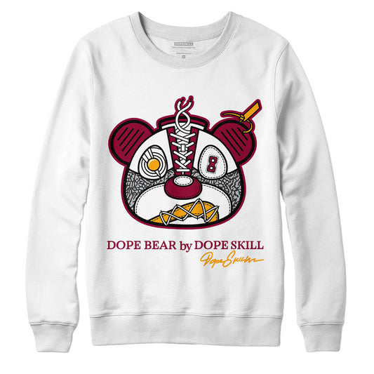 AJ 3 Cardinal Red DopeSkill Sweatshirt Sneaker Bear Head Graphic