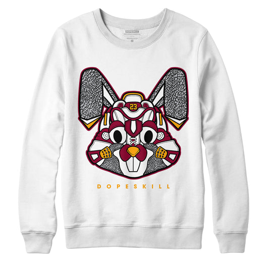 AJ 3 Cardinal Red DopeSkill Sweatshirt Sneaker Rabbit Graphic