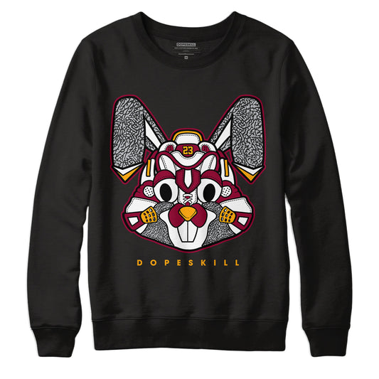 AJ 3 Cardinal Red DopeSkill Sweatshirt Sneaker Rabbit Graphic