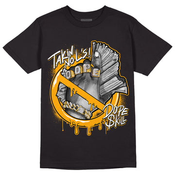 Taxi Yellow Toe 1s DopeSkill T-Shirt Takin No L's Graphic - Black 