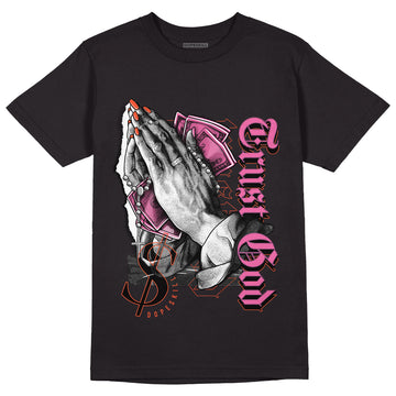 Jordan 5 GS Pinksicle DopeSkill T-Shirt Trust God Graphic - Black