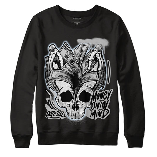 Black Metallic Chrome 6s DopeSkill Sweatshirt MOMM Skull Graphic - Black