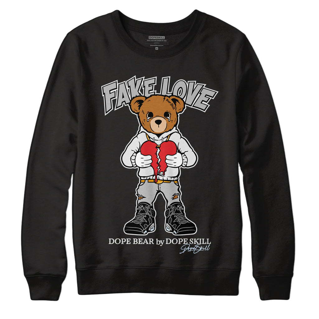 Black Metallic Chrome 6s DopeSkill Sweatshirt Fake Love Graphic - Black