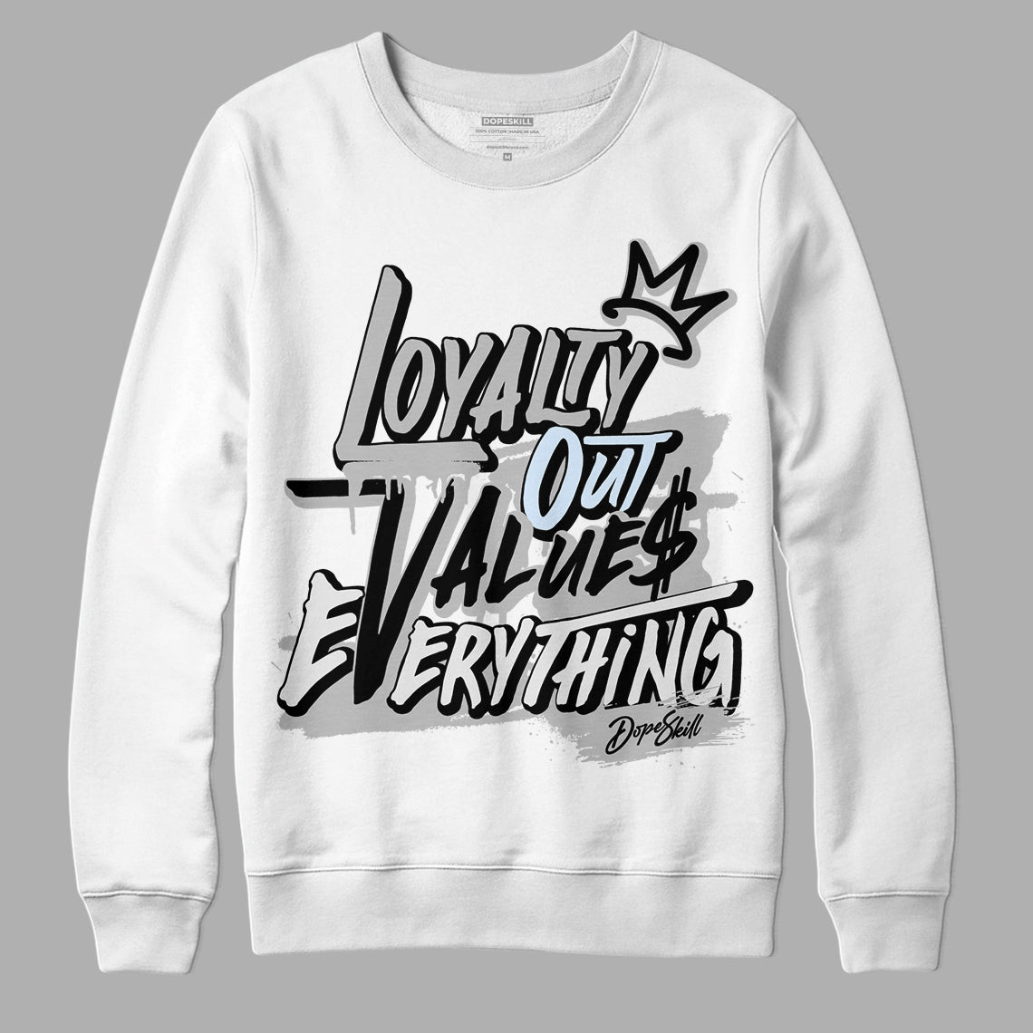 Black Metallic Chrome 6s DopeSkill Sweatshirt LOVE Graphic - White