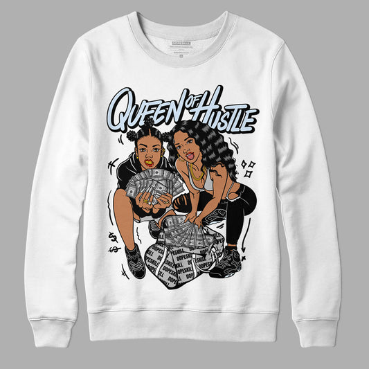 Black Metallic Chrome 6s DopeSkill Sweatshirt Queen Of Hustle Graphic - White