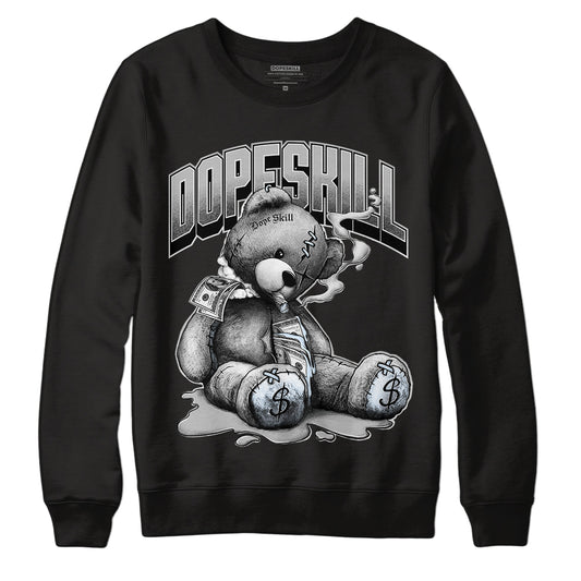 Black Metallic Chrome 6s DopeSkill Sweatshirt Sick Bear Graphic - Black
