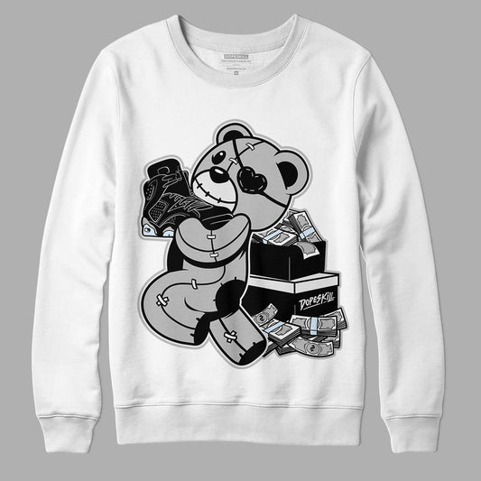 Black Metallic Chrome 6s DopeSkill Sweatshirt Bear Steals Sneaker Graphic - White