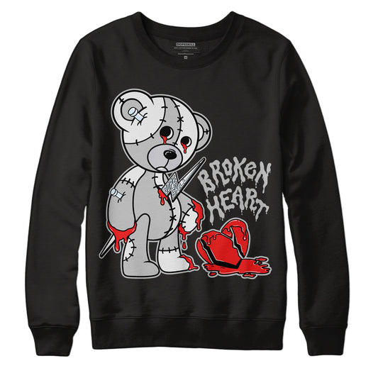 Black Metallic Chrome 6s DopeSkill Sweatshirt Broken Heart Graphic - Black