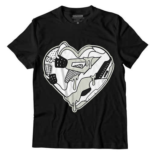 Jordan 4 Military Black DopeSkill T-Shirt Heart Jordan 4 Graphic - Black