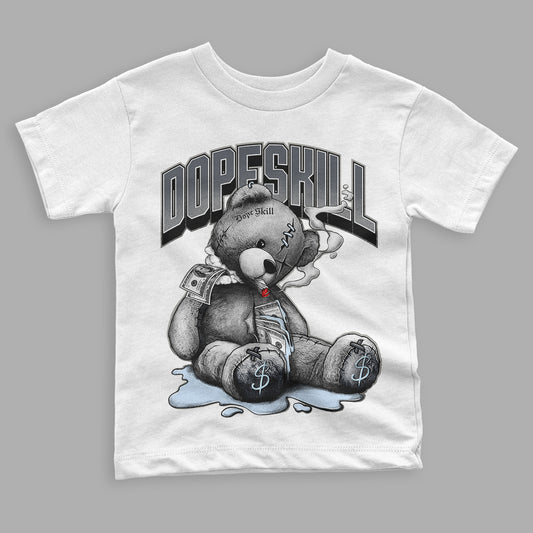 Cool Grey 11s DopeSkill Toddler Kids T-shirt Sick Bear Graphic, hiphop tees, grey graphic tees, sneakers match shirt - White