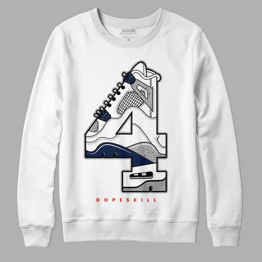 Midnight Navy 4s DopeSkill Sweatshirt No.4 Graphic - White