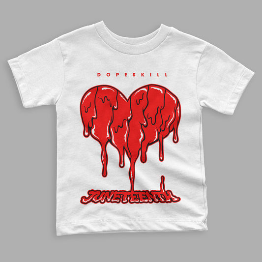 Chile Red 9s DopeSkill Toddler Kids T-shirt Juneteenth Heart Graphic