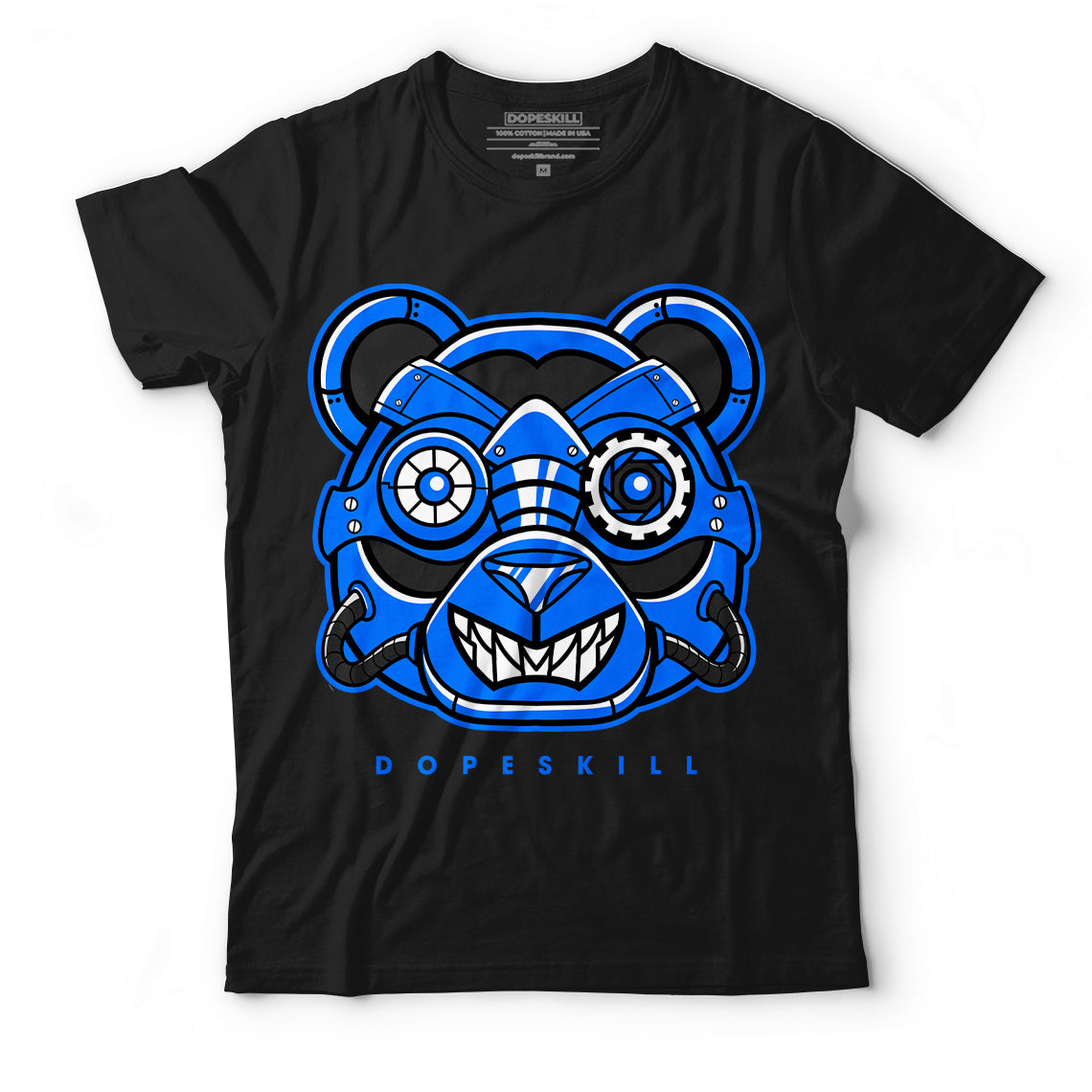 Yz 350 Boost V2 Dazzling Blue DopeSkill T-Shirt Robo Bear Graphic - Black 