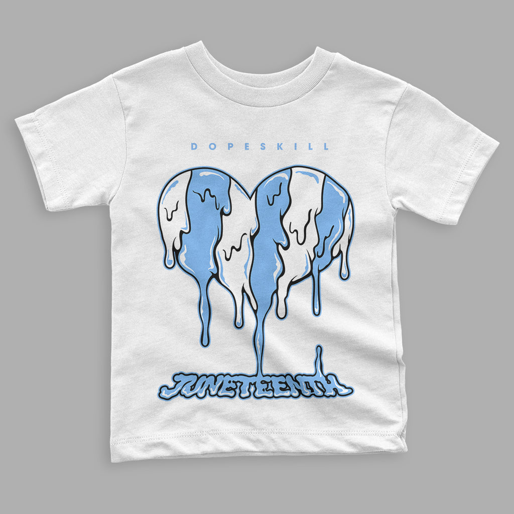 UNC 6s DopeSkill Toddler Kids T-shirt Juneteenth Heart Graphic - White 
