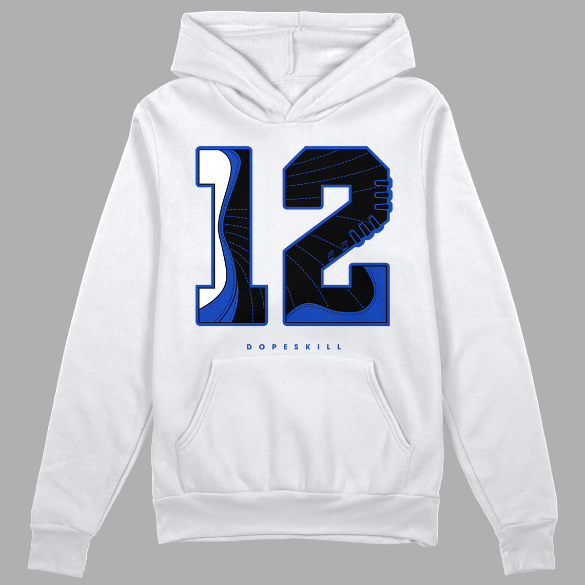 Hyper Royal 12s DopeSkill Hoodie Sweatshirt No.12 Graphic - WhiteHyper Royal 12s DopeSkill Hoodie Sweatshirt No.12 Graphic - White