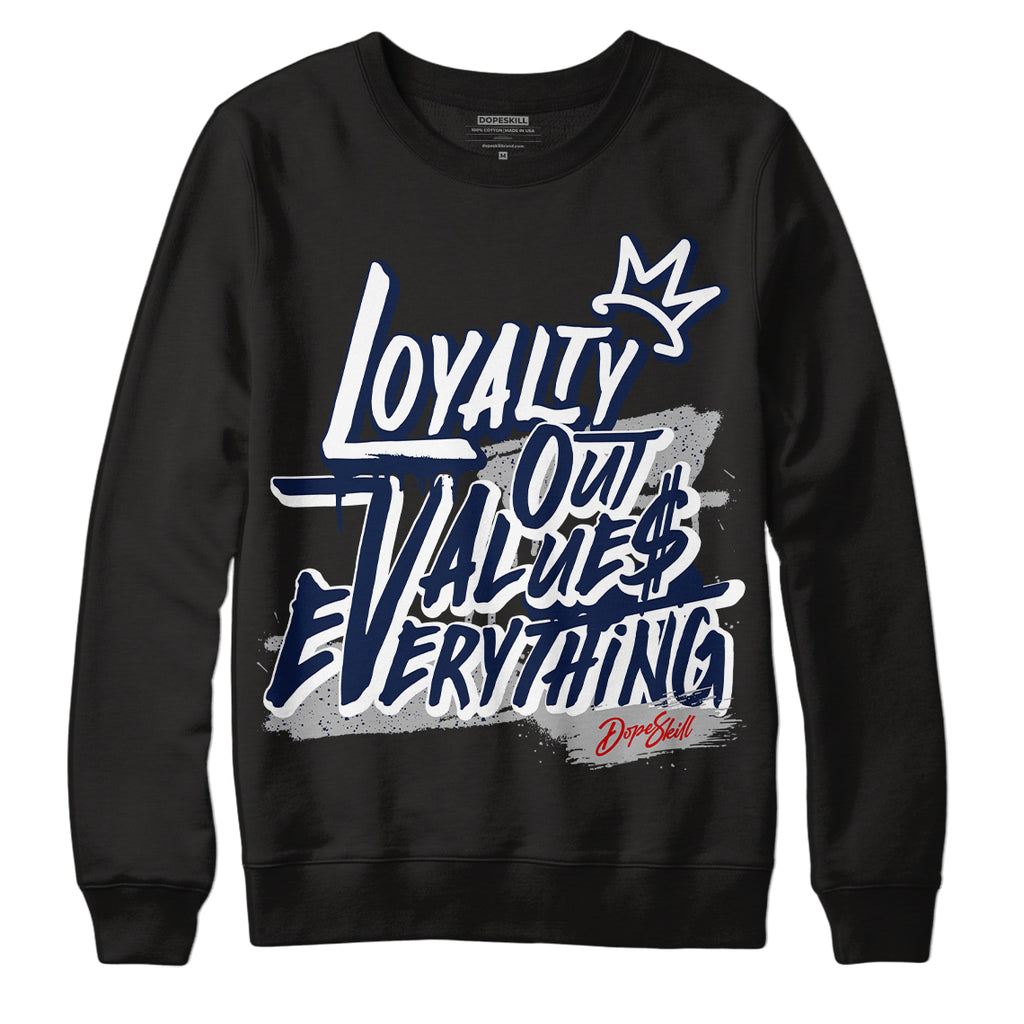 Midnight Navy 4s DopeSkill Sweatshirt LOVE Graphic - Black