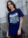 AJ 6 University Blue DopeSkill College Navy T-Shirt Robo Bear Graphic