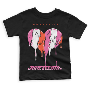 GS Pinksicle 5s DopeSkill Toddler Kids T-shirt Juneteenth Heart Graphic - Black