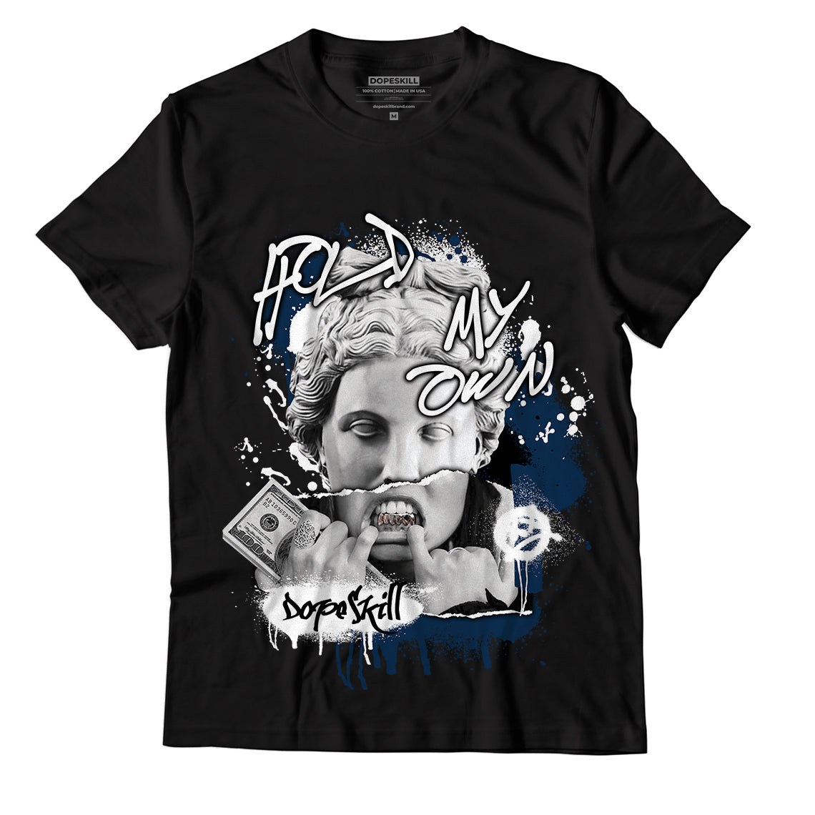 Jordan 13 Brave Blue DopeSkill T-Shirt Hold My Own Graphic - Black