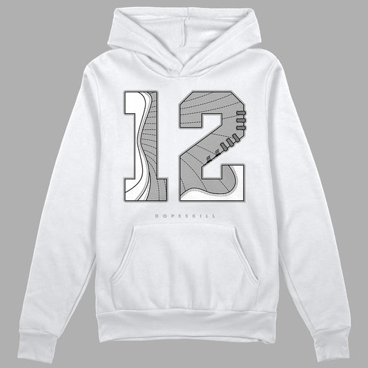 Jordan 12 Stealth DopeSkill Hoodie Sweatshirt Number No.12 Graphic - White 