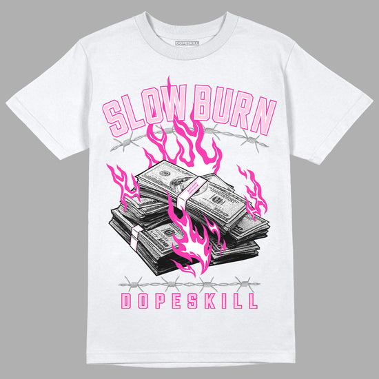  Triple Pink Dunk Low DopeSkill T-Shirt Slow Burn Graphic - White 
