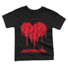 Red Thunder 4s DopeSkill Toddler Kids T-shirt Juneteenth Heart Graphic