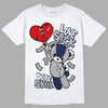 Midnight Navy 4s DopeSkill T-Shirt Love Sick Graphic - White
