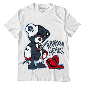 AJ 6 Midnight Navy DopeSkill White T-Shirt Broken Heart Graphic