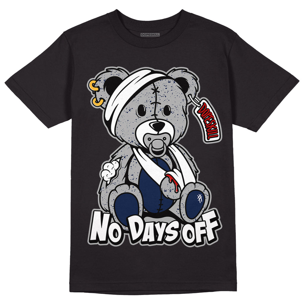 Midnight Navy 4s DopeSkill T-Shirt Hurt Bear Graphic - Black