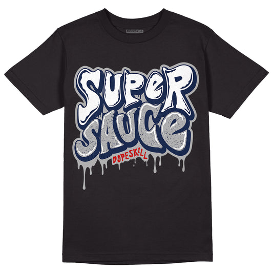 Midnight Navy 4s DopeSkill T-Shirt Super Sauce Graphic - Black