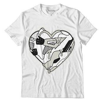 Jordan 4 Military Black DopeSkill T-Shirt Heart Jordan 4 Graphic - White