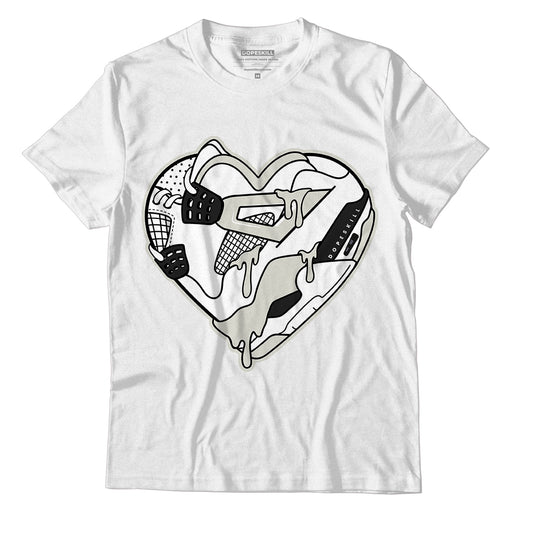 Jordan 4 Military Black DopeSkill T-Shirt Heart Jordan 4 Graphic - White