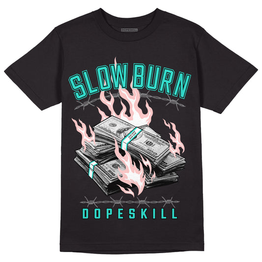 Green Snakeskin Dunk Low DopeSkill T-Shirt Slow Burn Graphic - Black