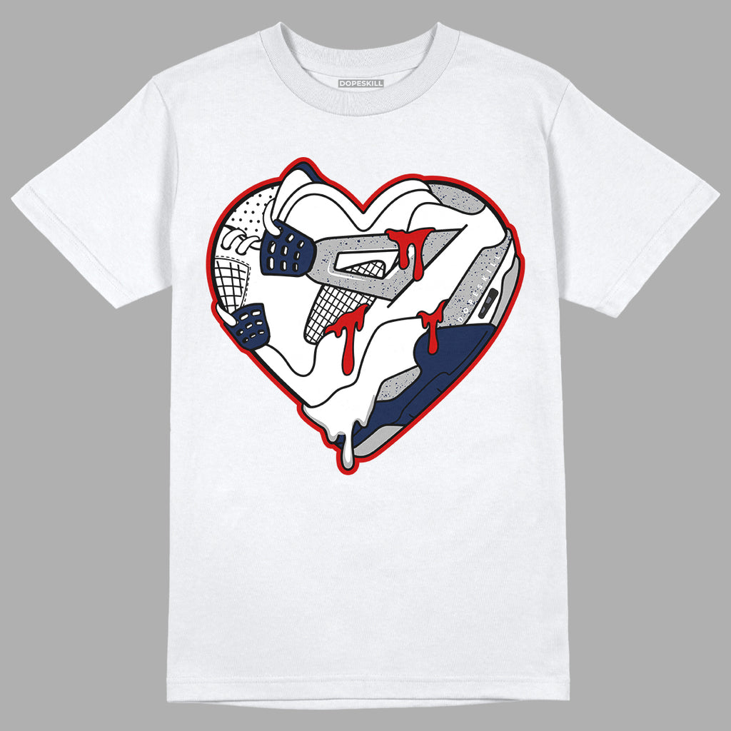 Midnight Navy 4s DopeSkill T-Shirt Heart Jordan 4 Graphic - White